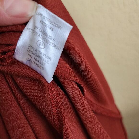 Tanya Taylor Off Shoulder “Wilona” Midi Dress Size 0 $595 Rust Brown valentines - Picture 10 of 12